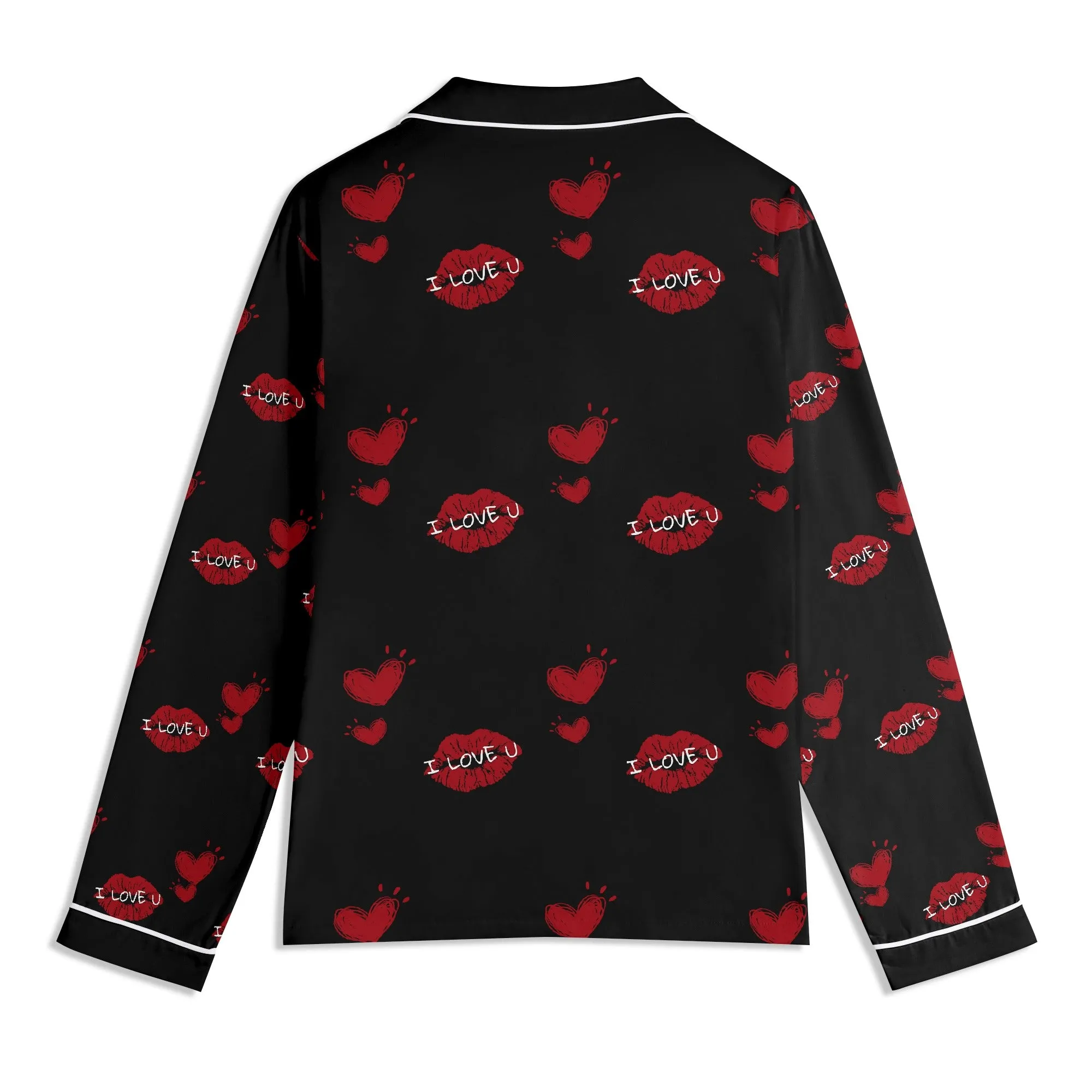 Red Kiss Long Sleeve Pajama Set