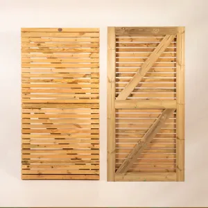 Redwood Slatted Gate Single