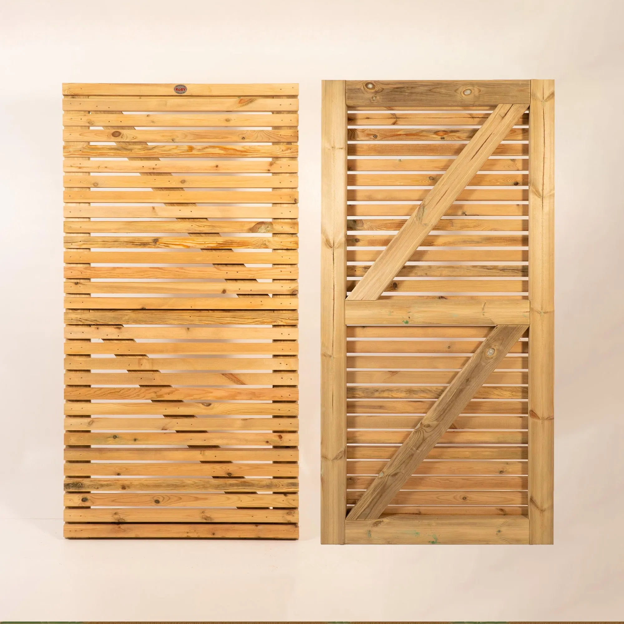 Redwood Slatted Gate Single