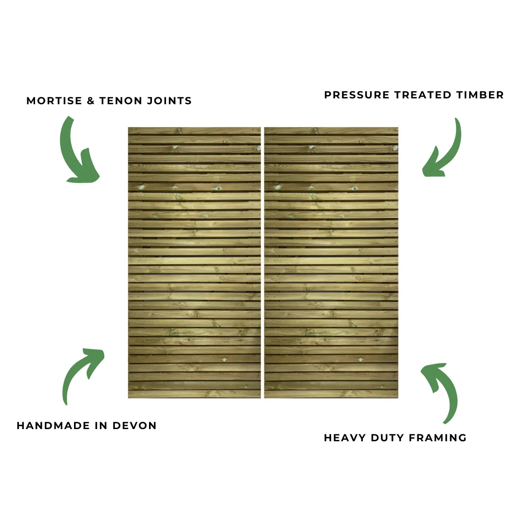 Redwood Slatted Gates Pair