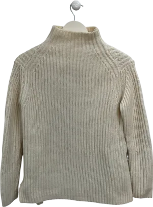 REISS Cream High Neck Wool Blend Jumper UK XS