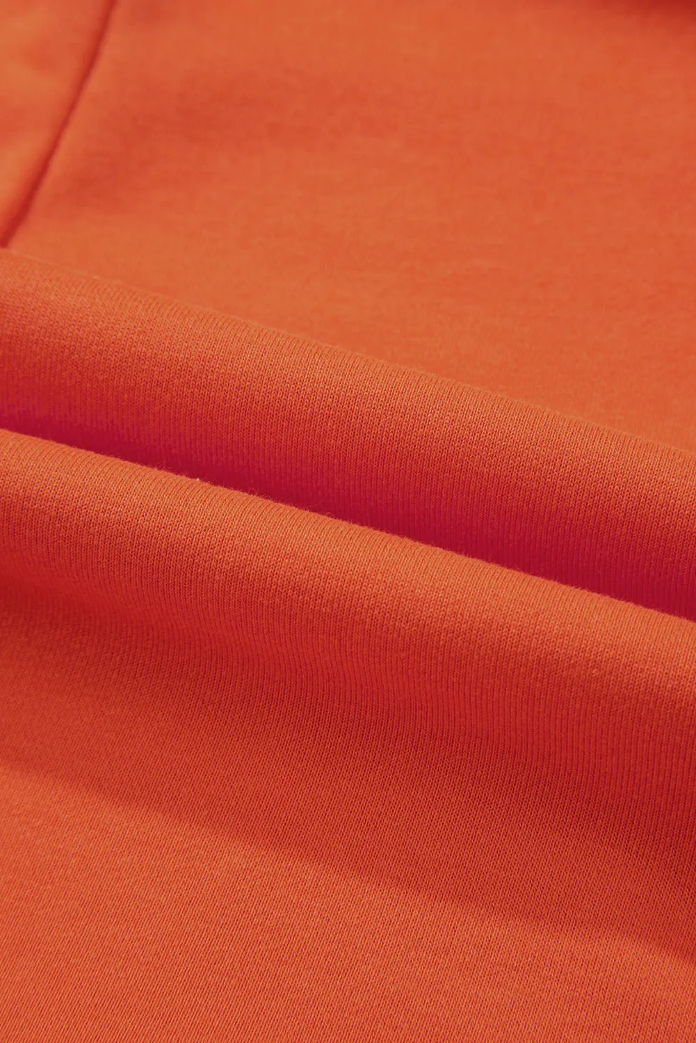 Russet Orange Two-tone Short Sleeve V Neck Patched Pocket Loose Romper
