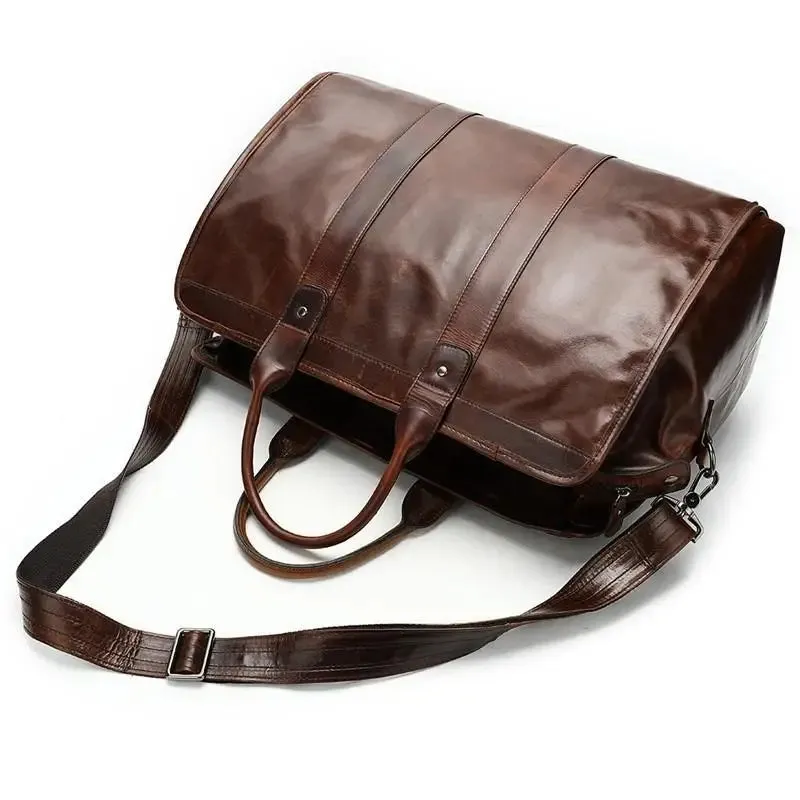 SAC MILITAIRE VINTAGE CUIR ITALIEN