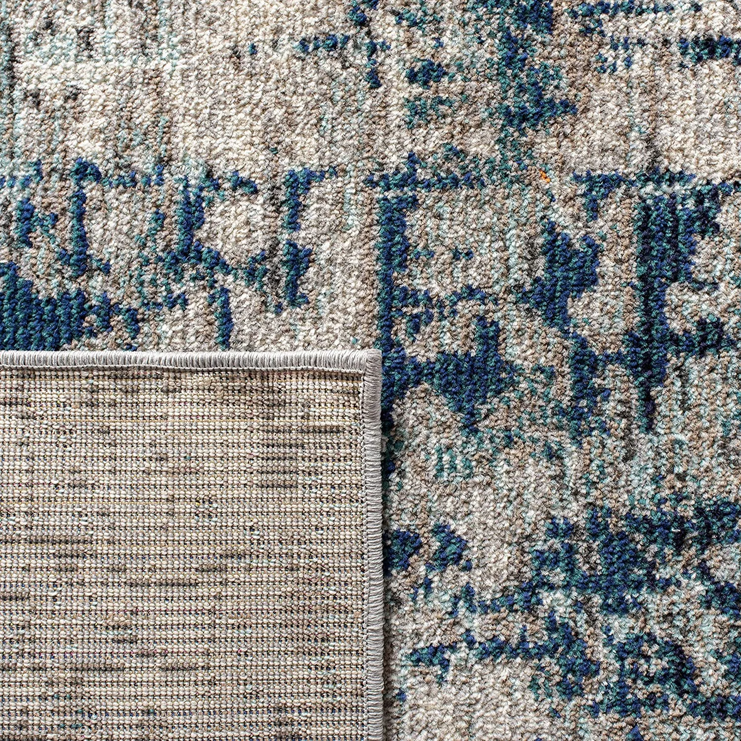 Safavieh Madison Collection Modern Contemporary Abstract Area Rug, 5' 3" x 7' 6", Grey/Blue! Retails $234 W/Tax!