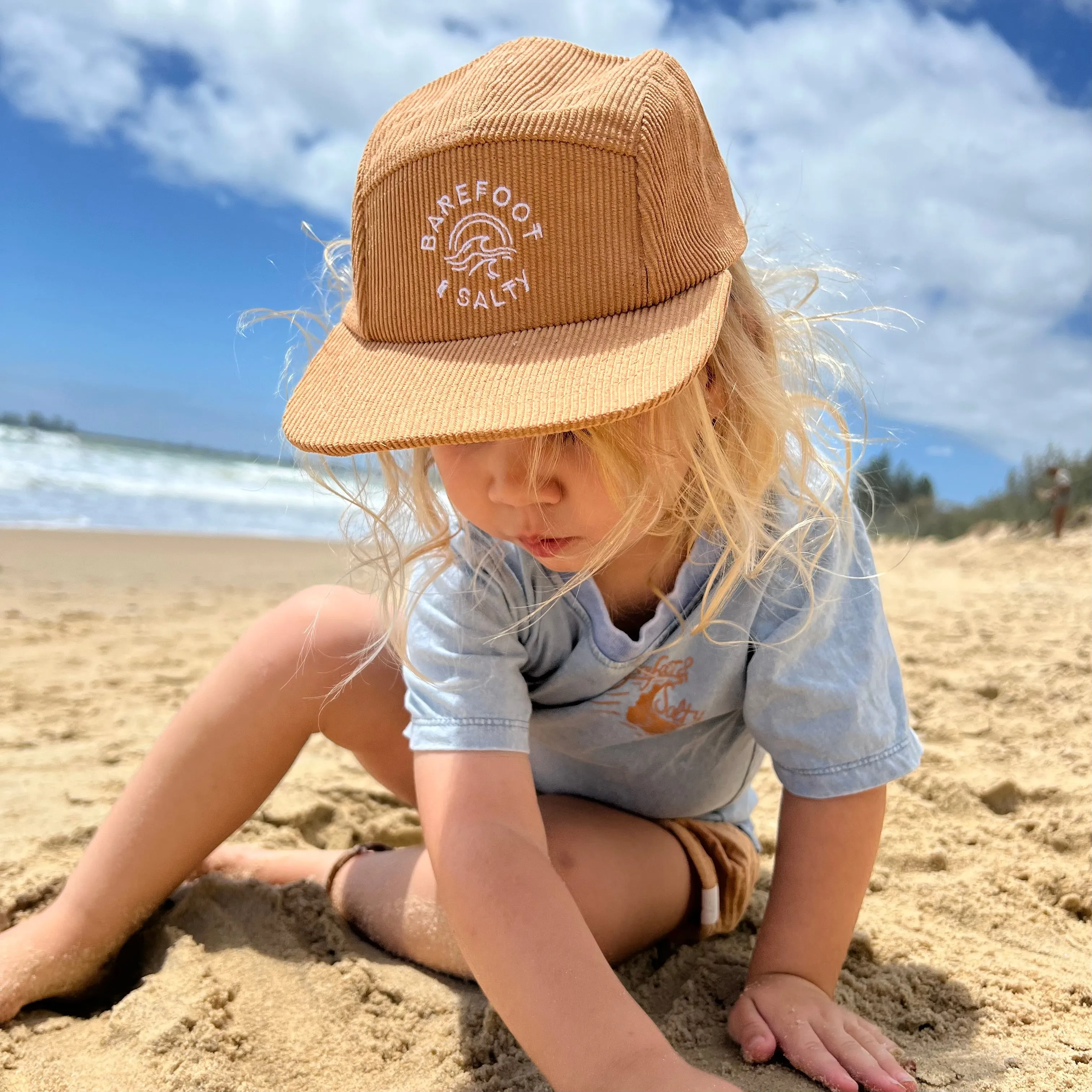 Salty corduroy 5 panel cap