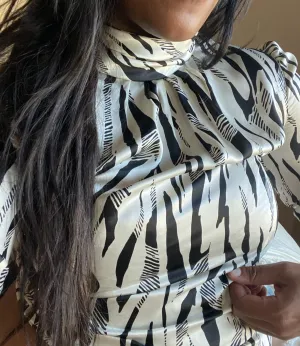 Satin Zebra Blouse
