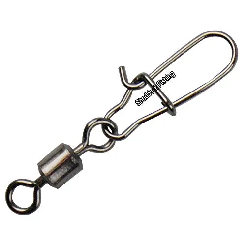 Shaddock Fishing 210pieces/box Fishing Swivel Snap Connectors Size 2 4 5 6 8 High-Strength Fishing Rolling Swivels with Nice Snaps Fishing Tackle Kit (100% Copper Stainless Steel)