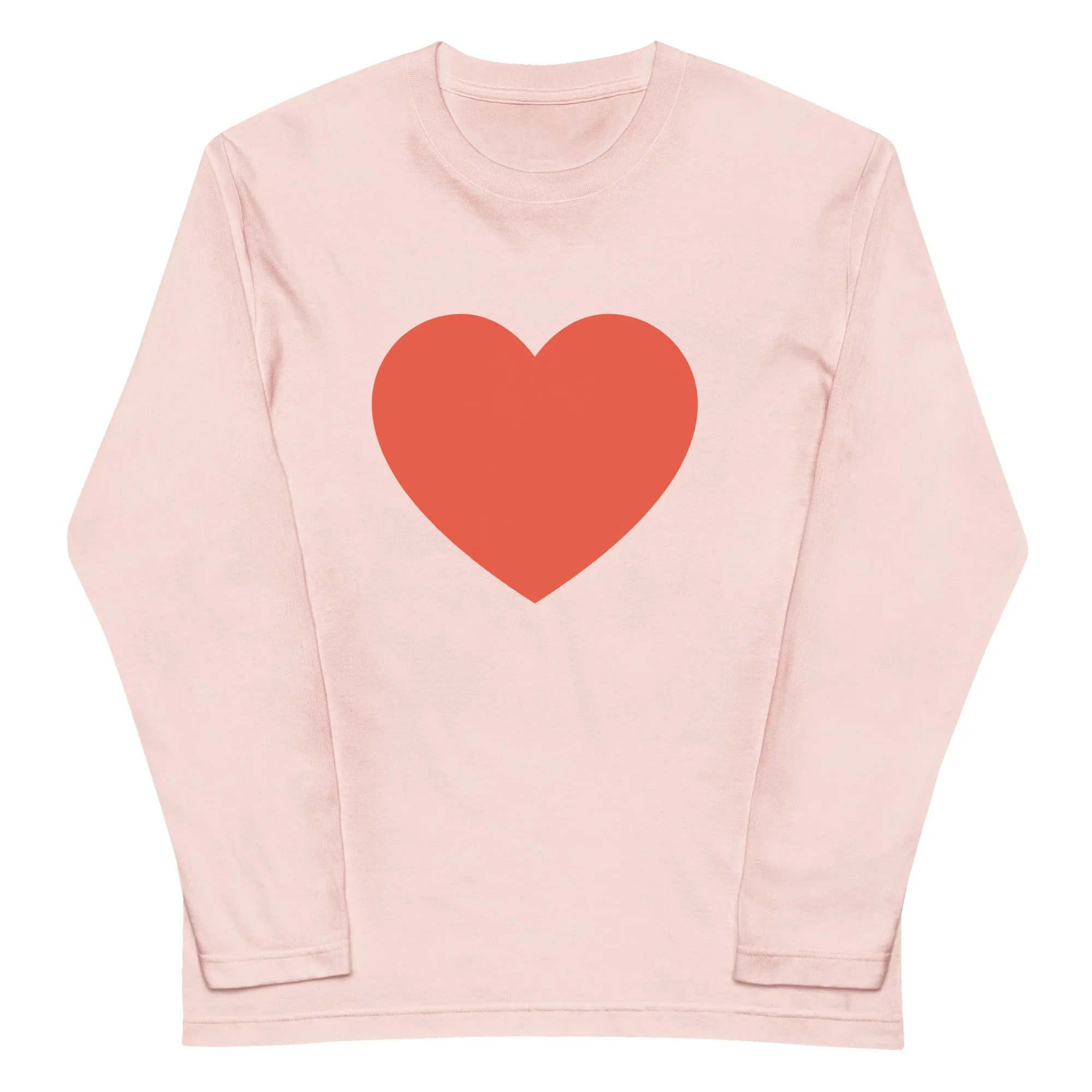 Shop Pink Heart Unisex Long Sleeve T-shirt - Blend of Style & Comfort