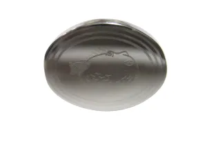 Silver Toned Oval Etched Blowfish Fugu Puffer Fish Adjustable Size Fashion Ring