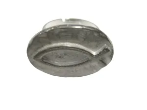 Silver Toned Oval Religious Ichthys Fish Adjustable Size Fashion Ring