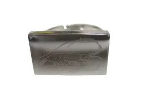 Silver Toned Rectangular Etched Shrimp Adjustable Size Fashion Ring