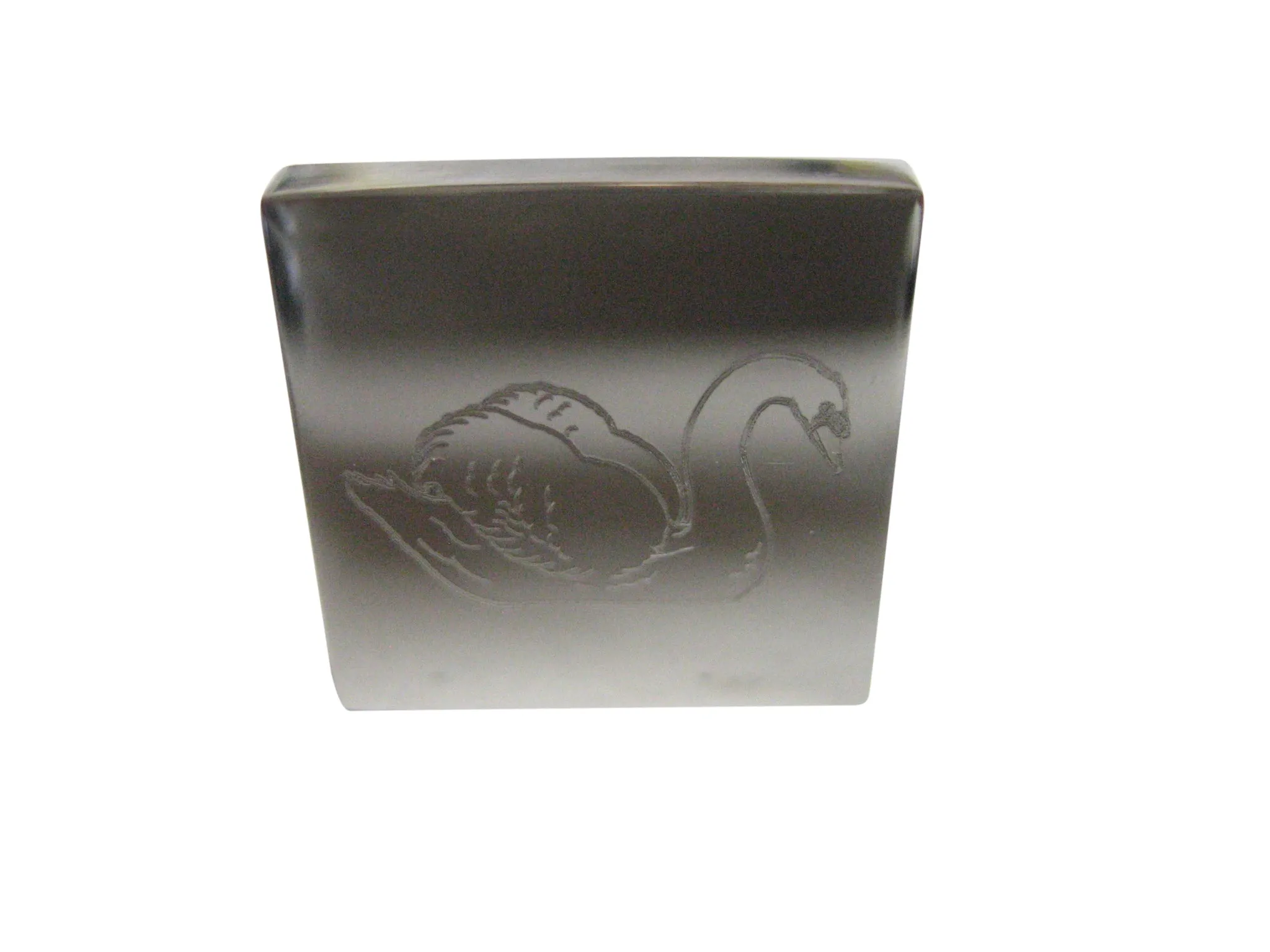 Silver Toned Square Etched Swan Bird Adjustable Size Fashion Ring