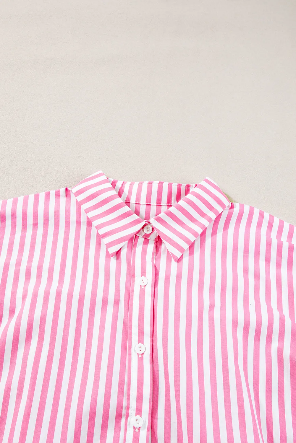 Sky Blue Stripe Dolman Sleeve Oversize Shirt