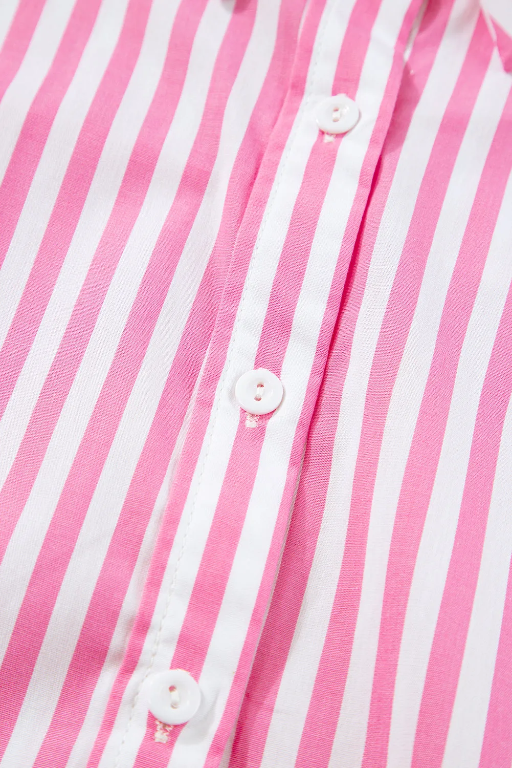 Sky Blue Stripe Dolman Sleeve Oversize Shirt