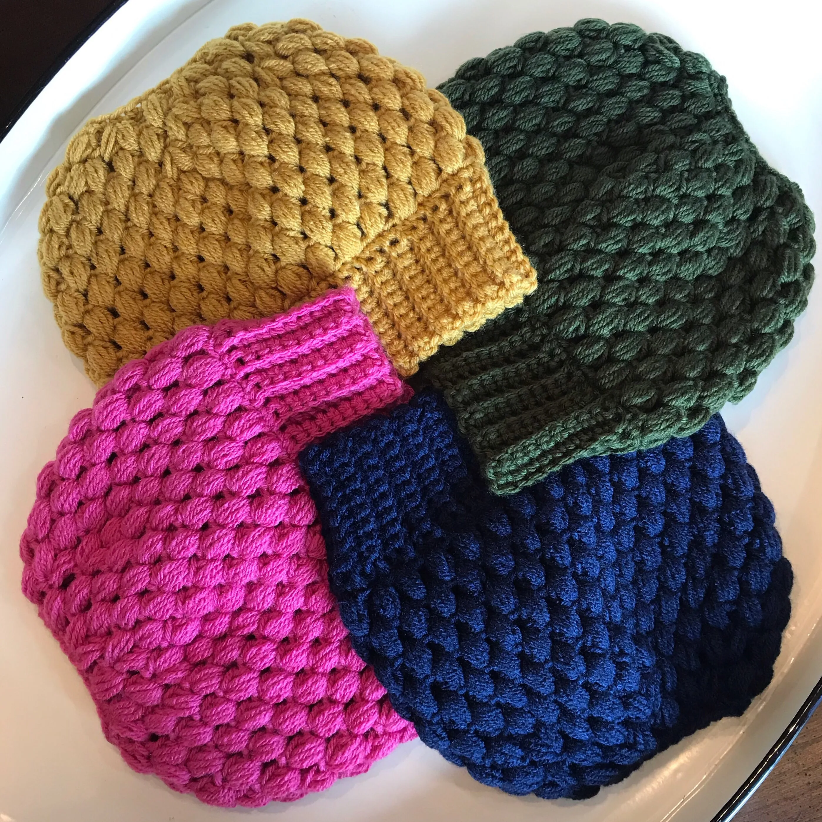 Solid Color Messy Bun Beanie