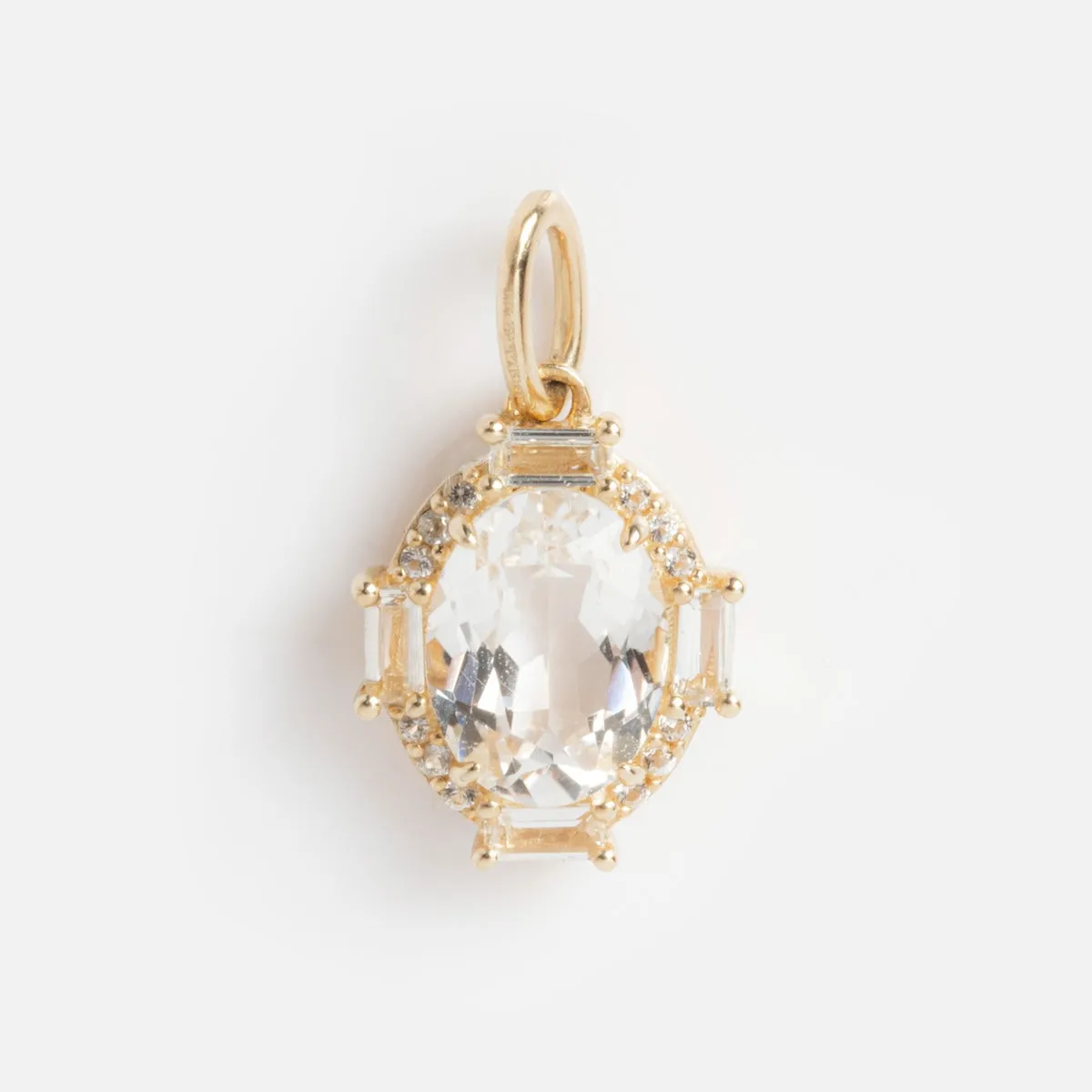 Solid Gold Vintage Inspired Birthstone Charm