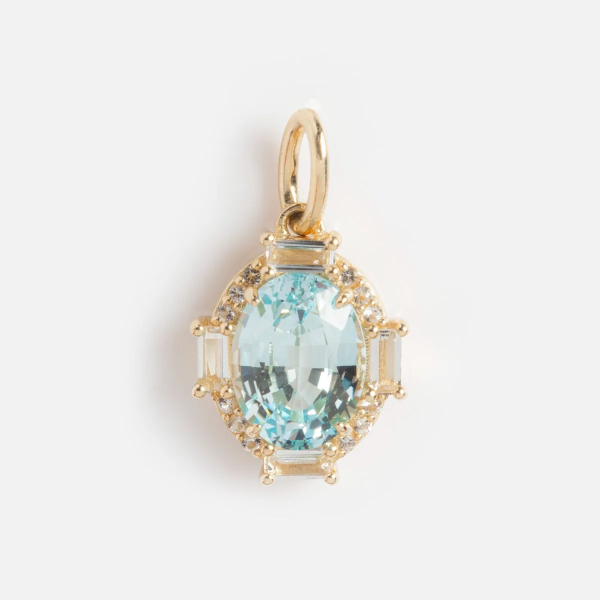 Solid Gold Vintage Inspired Birthstone Charm