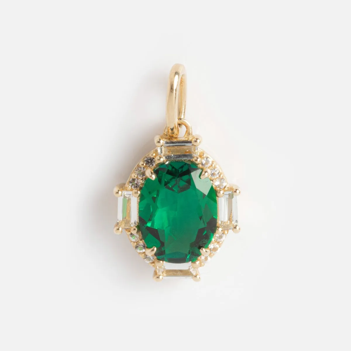 Solid Gold Vintage Inspired Birthstone Charm