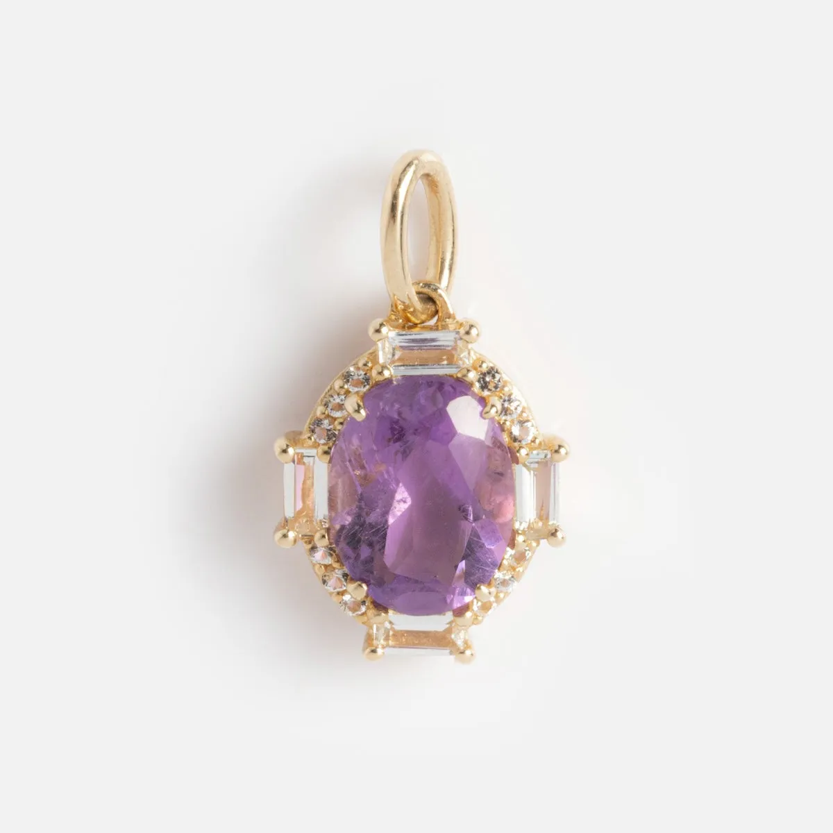 Solid Gold Vintage Inspired Birthstone Charm