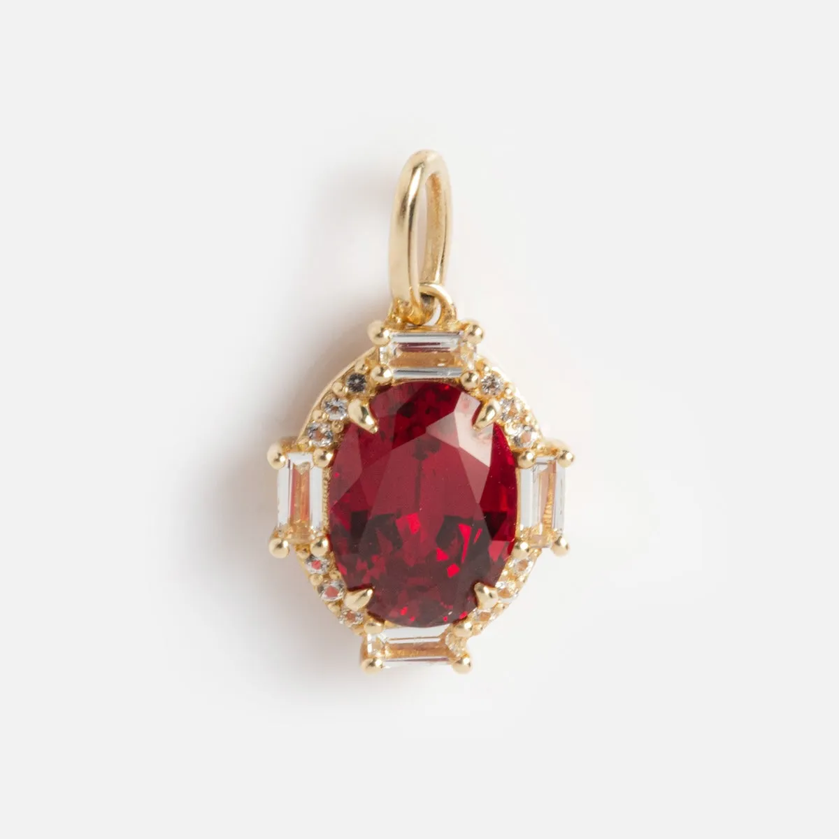 Solid Gold Vintage Inspired Birthstone Charm