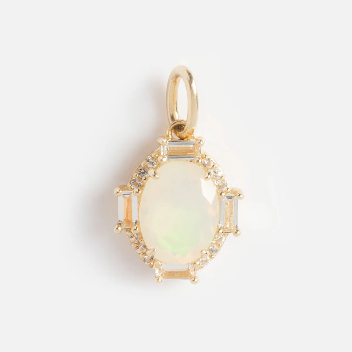 Solid Gold Vintage Inspired Birthstone Charm