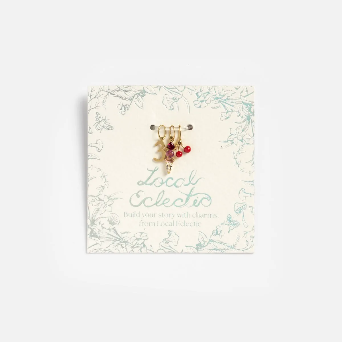 Solid Gold Vintage Inspired Birthstone Charm