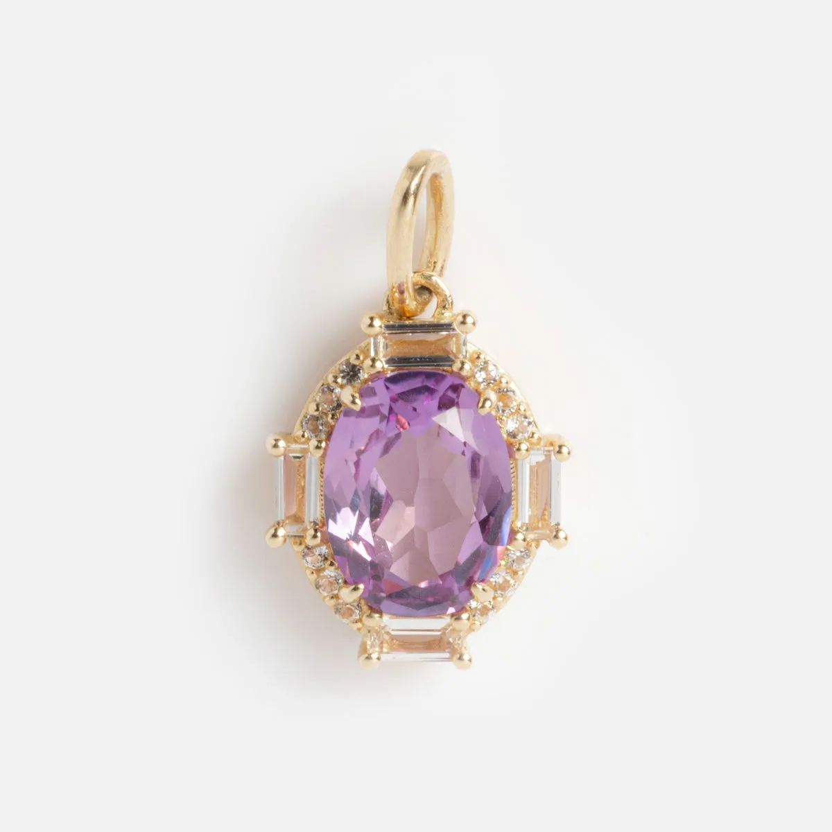 Solid Gold Vintage Inspired Birthstone Charm