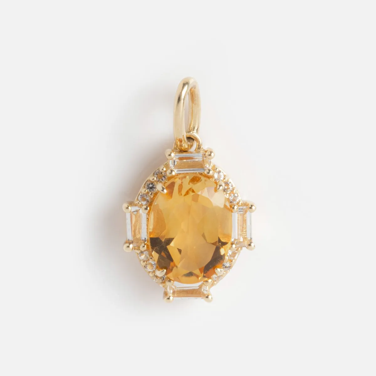 Solid Gold Vintage Inspired Birthstone Charm