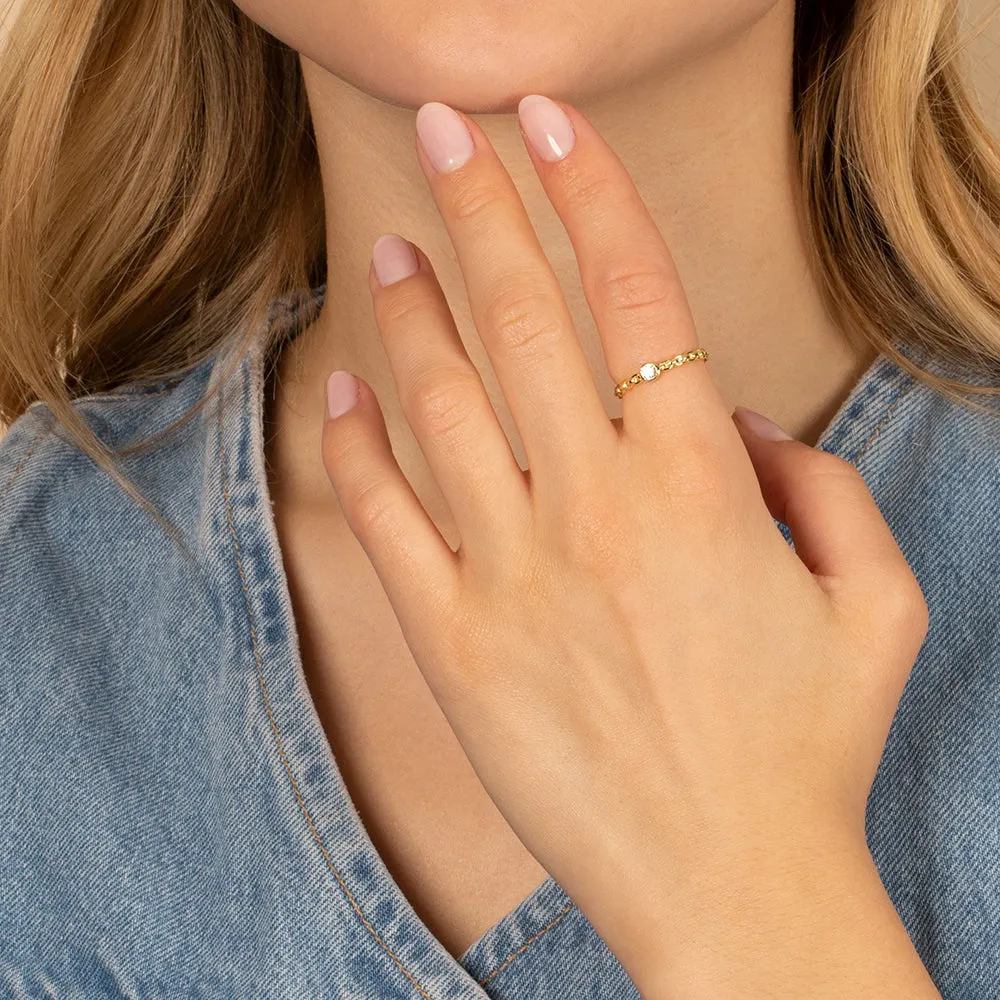 Solitaire CZ Chain Ring