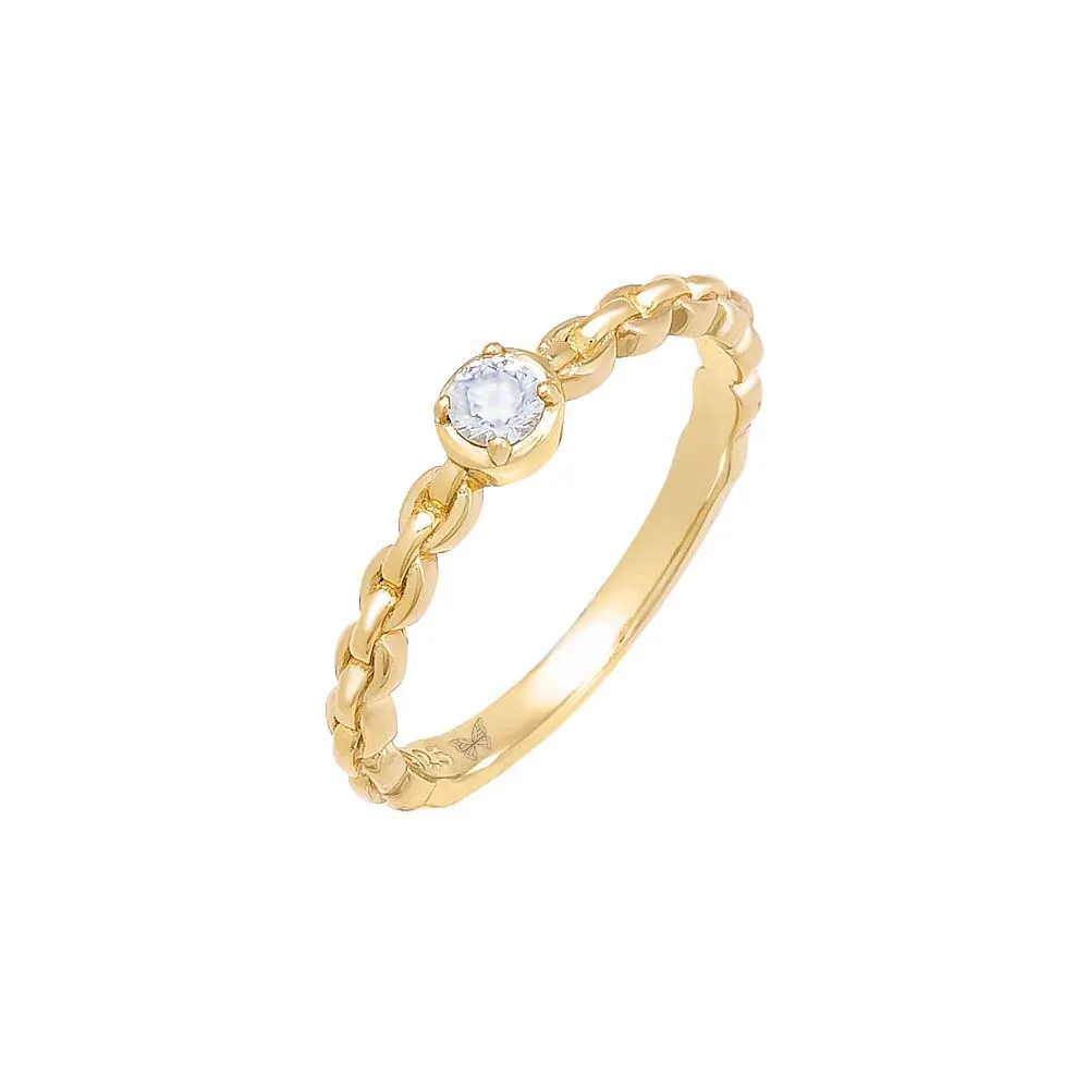 Solitaire CZ Chain Ring