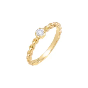 Solitaire CZ Chain Ring