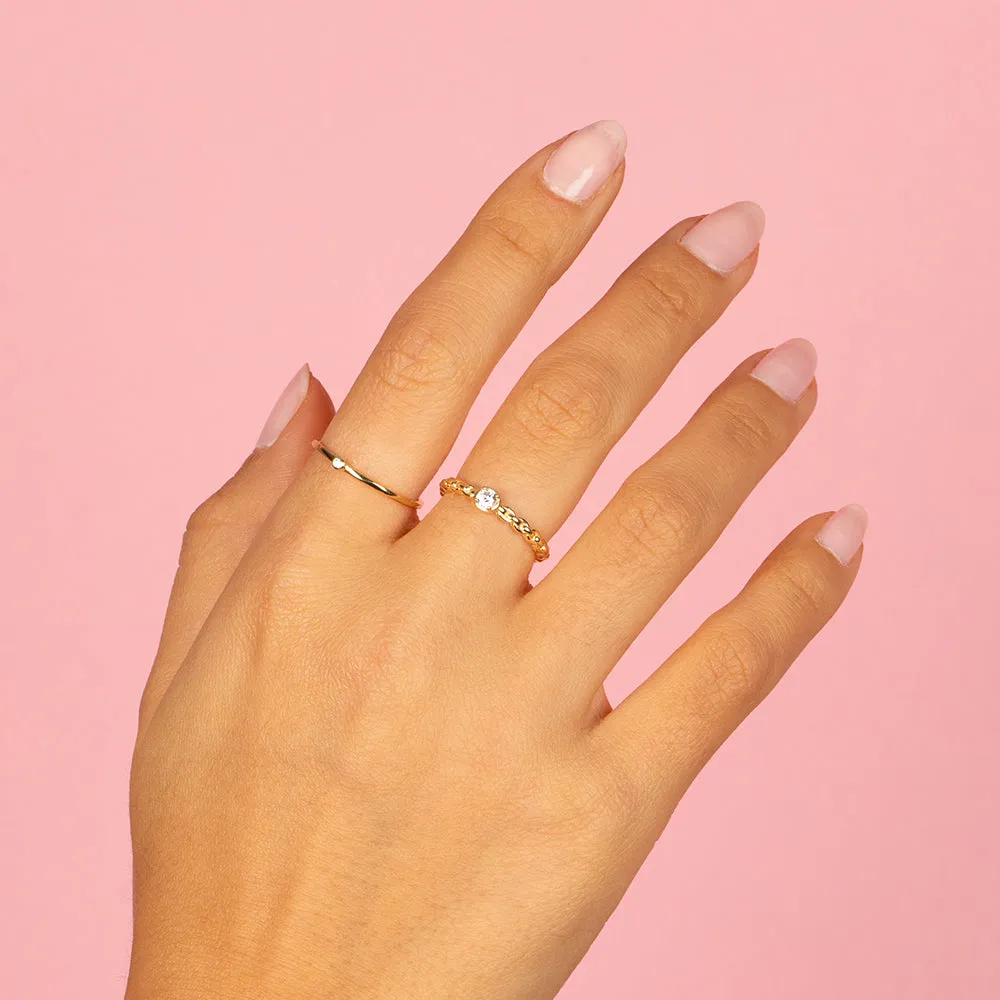 Solitaire CZ Chain Ring