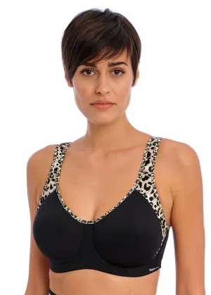 Sonic Padded Sports Bra -Pure Leopard Black