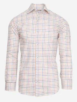 Sport Shirt in Tattersall White/Blue/Brown