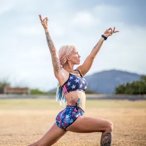 SPORTS BRA STARS & STRIPES (blue stars)