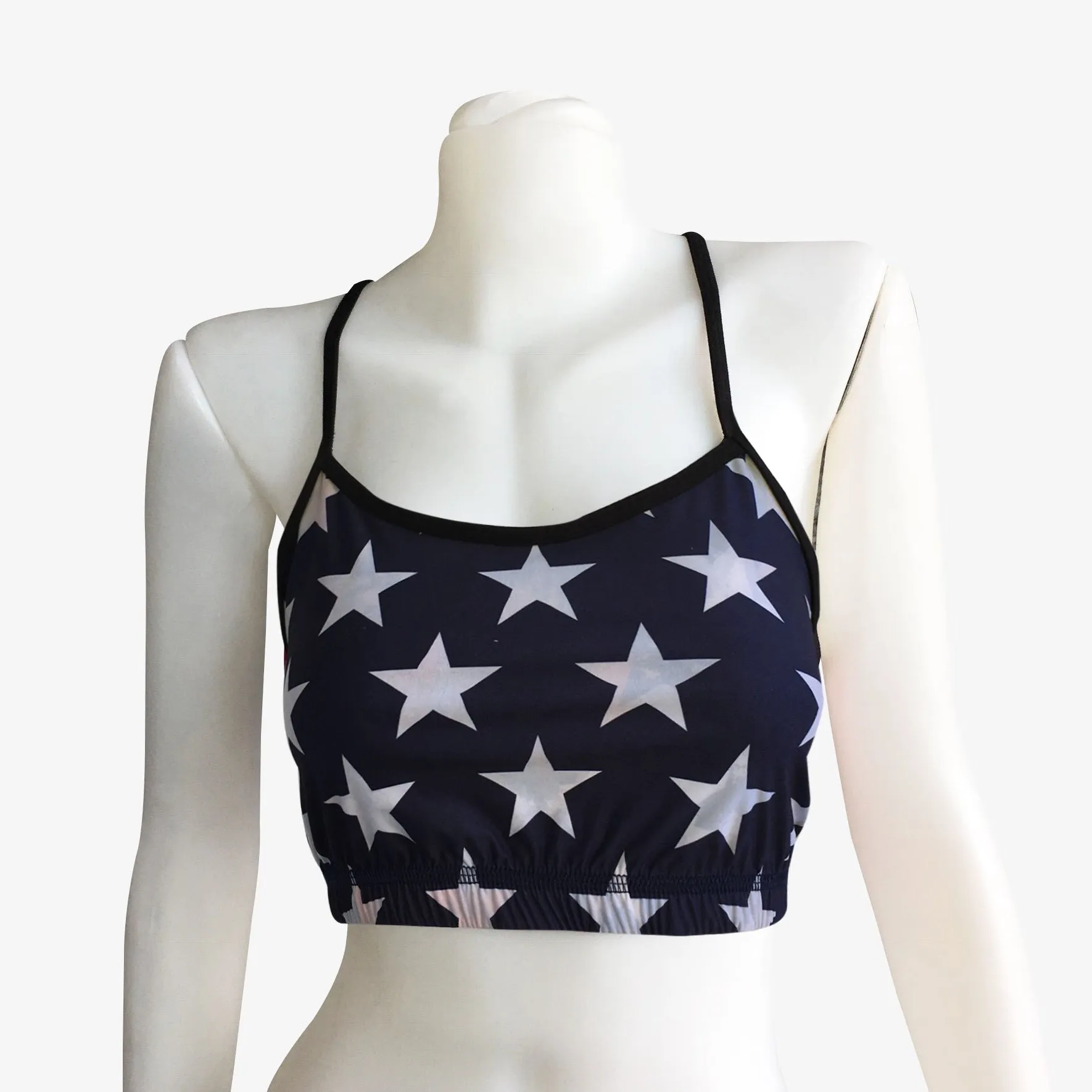 SPORTS BRA STARS & STRIPES (blue stars)
