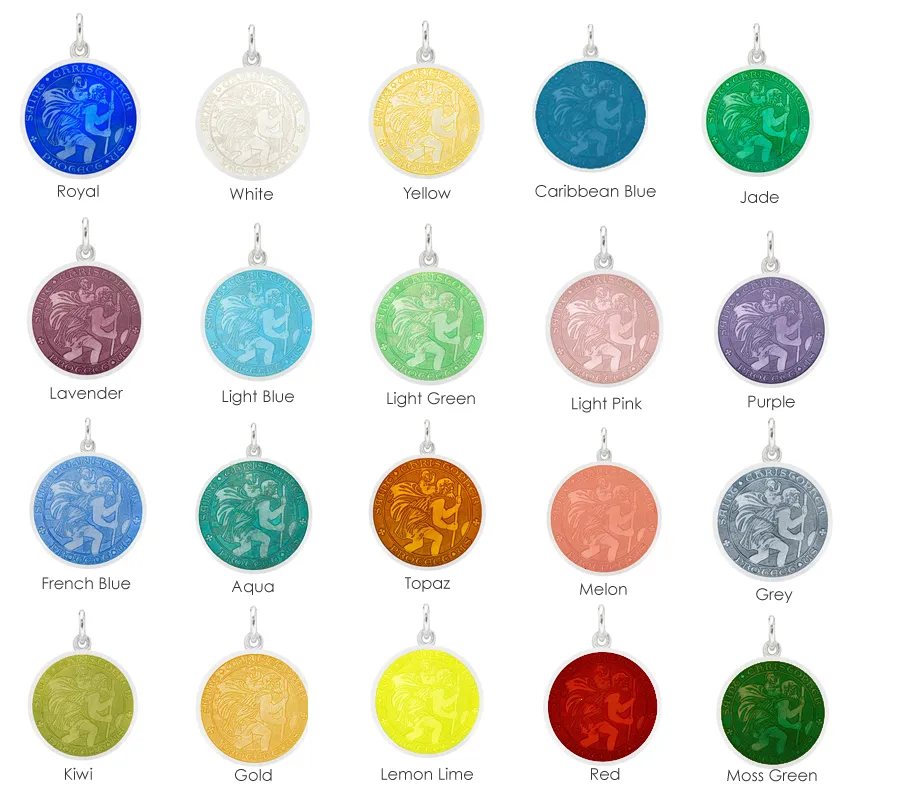 St Christopher Medal Post Earrings