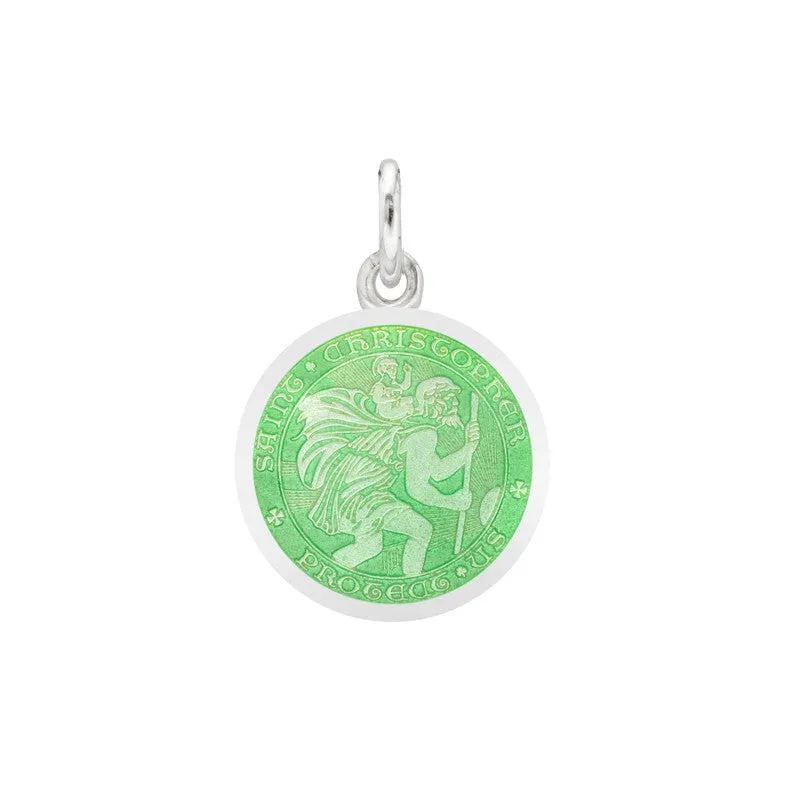 St Christopher Medal Post Earrings