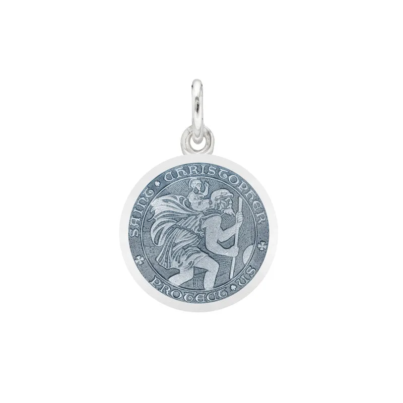 St Christopher Medal Post Earrings