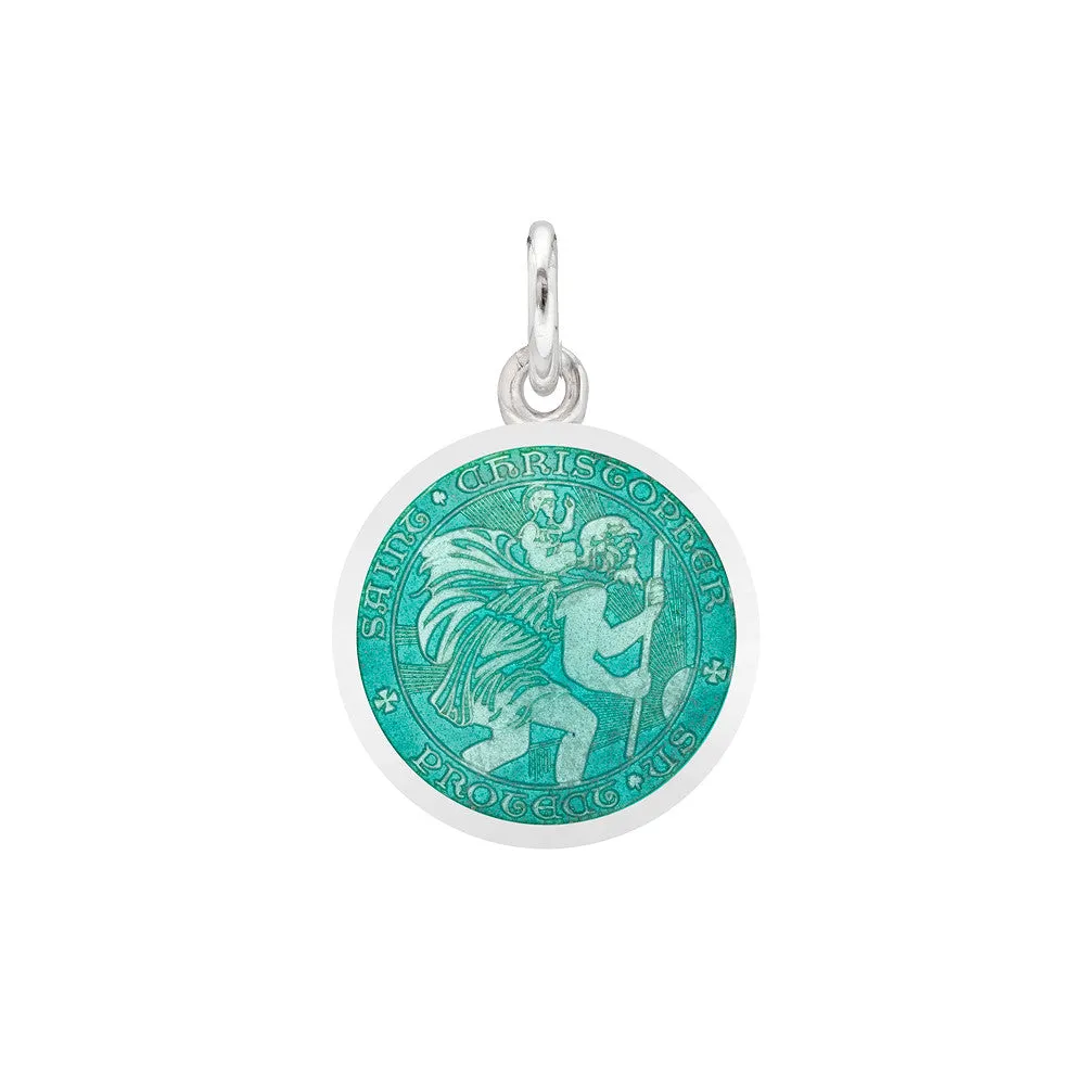 St Christopher Medal Post Earrings