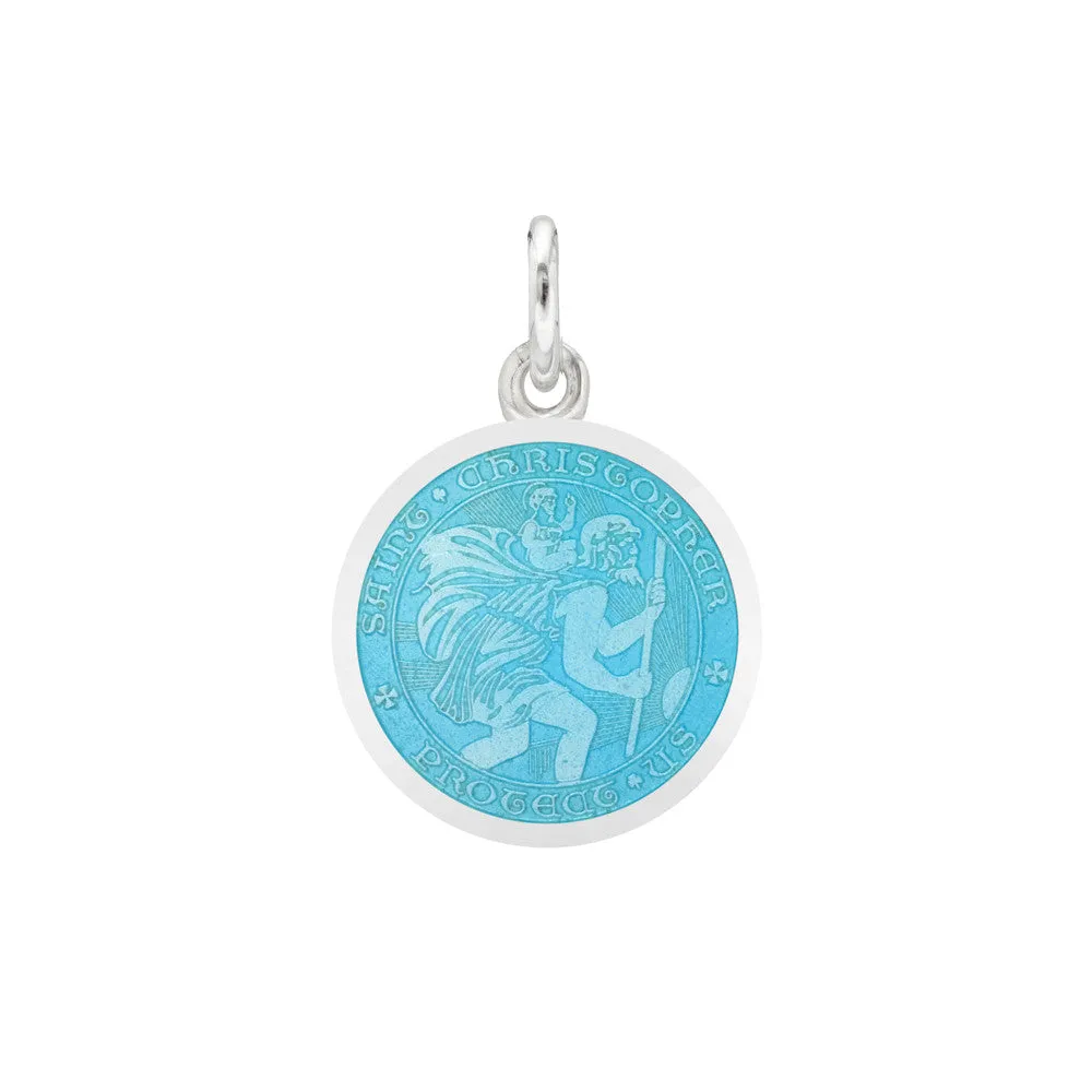 St Christopher Medal Post Earrings