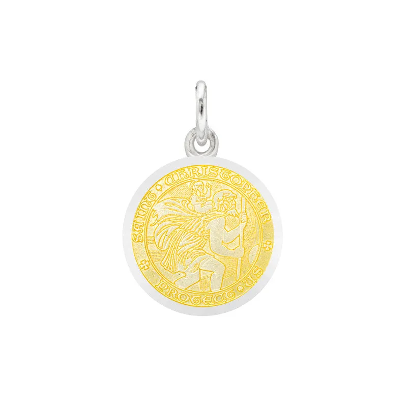 St Christopher Medal Post Earrings