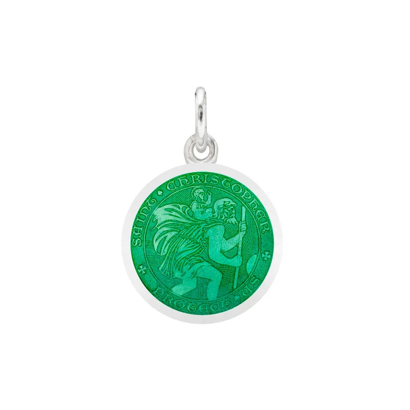 St Christopher Medal Post Earrings