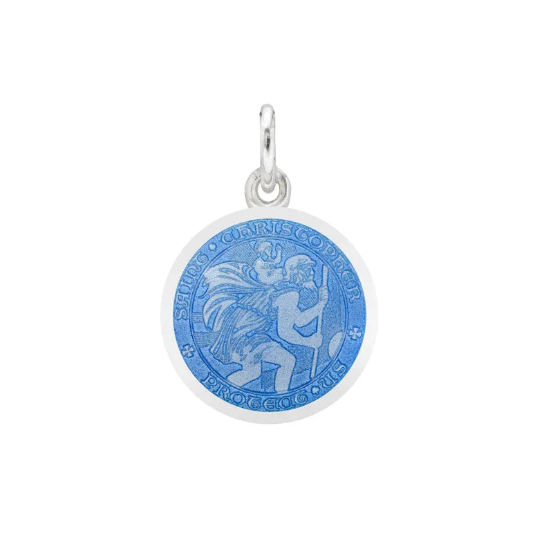St Christopher Medal Post Earrings