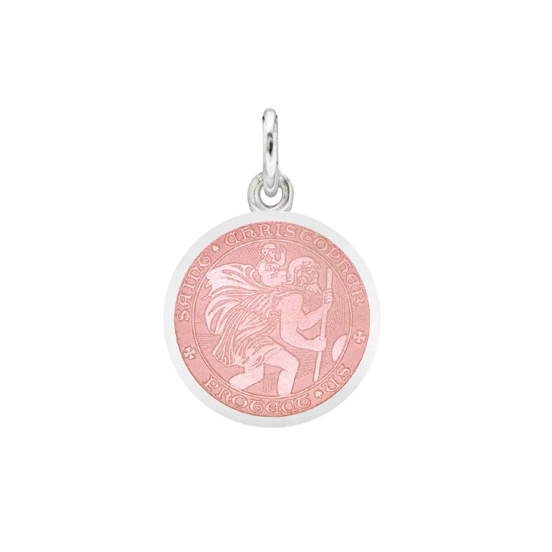 St Christopher Medal Post Earrings