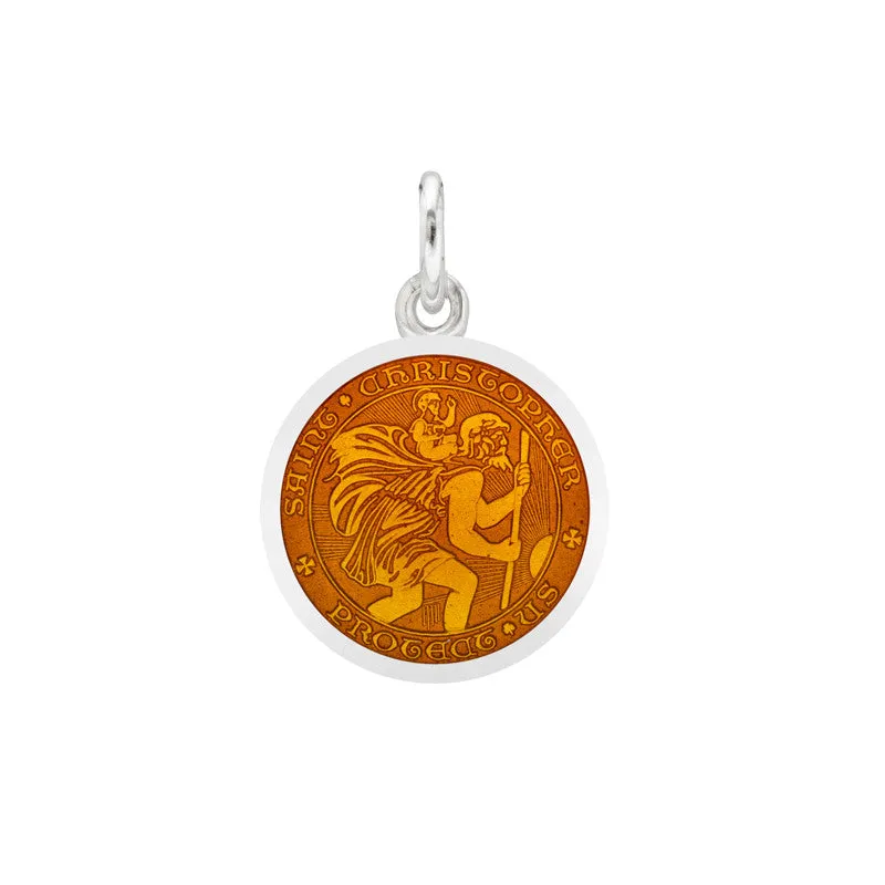 St Christopher Medal Post Earrings