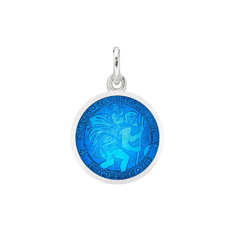 St Christopher Medal Post Earrings