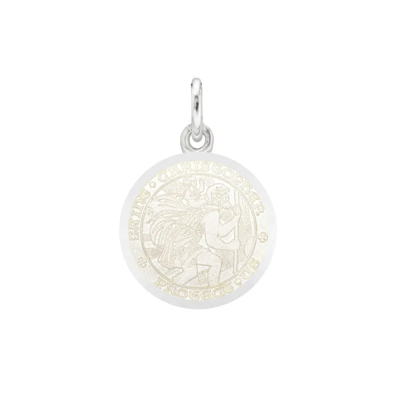 St Christopher Medal Post Earrings