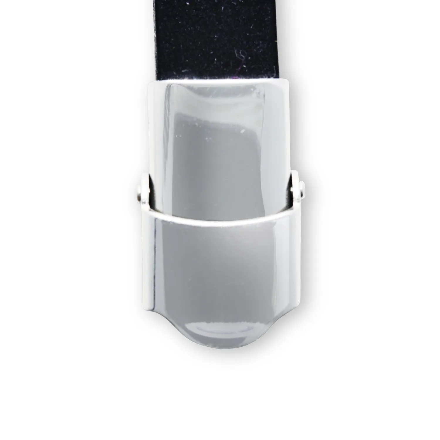 Stainless Steel Black Silver Plated Two Tone Rubber Bracelet