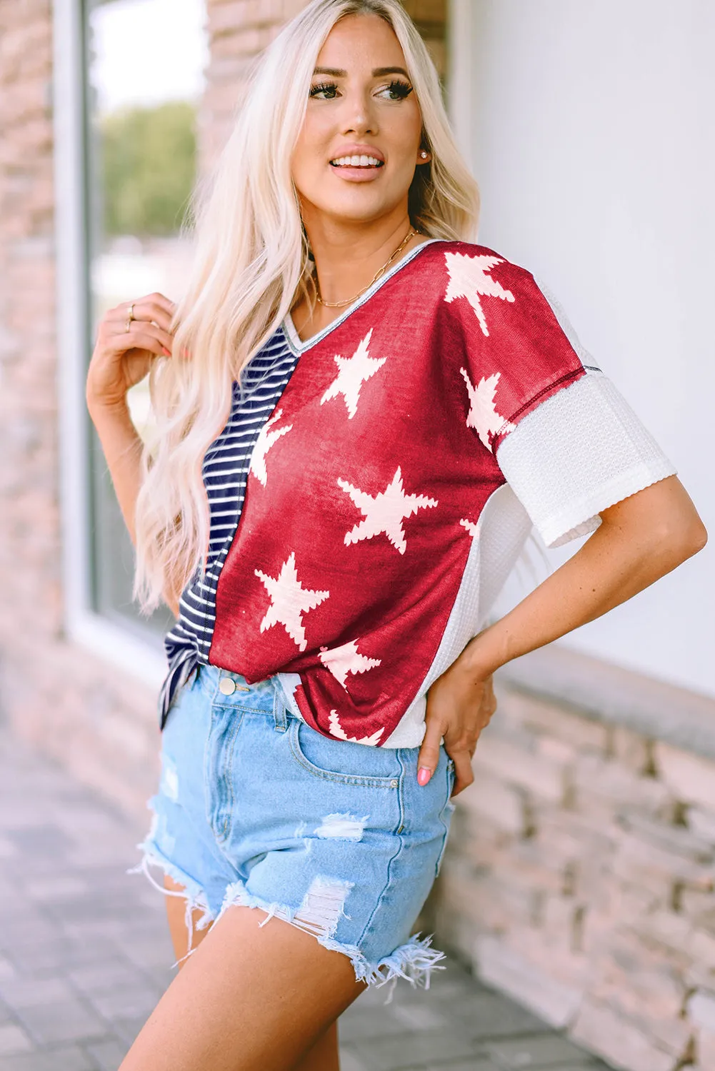 Stars and Stripes Knit Top
